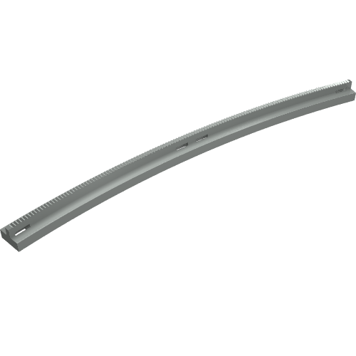 Vehicle Track, Train, Slotted Rail Curved Outside (Light Gray)