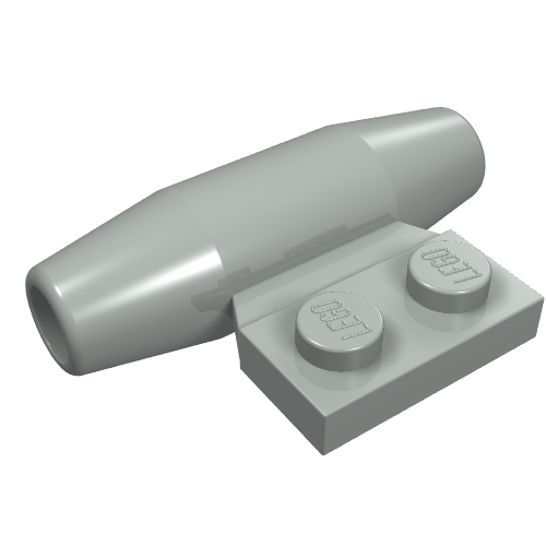 Engine - Smooth, Small 1 x 2 Side Plate [With Axle Holders] (Light Gray)