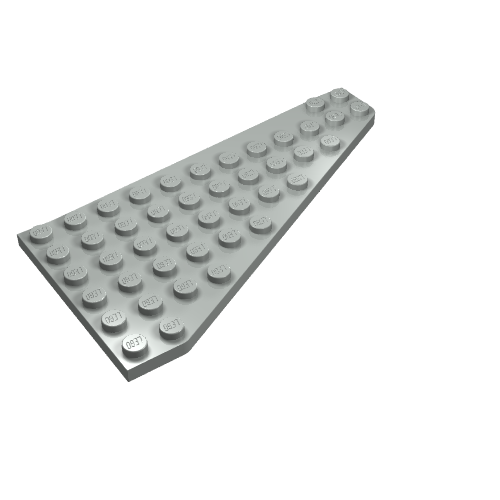 Wedge, Plate 7 x 12 Wing Left (Light Gray)