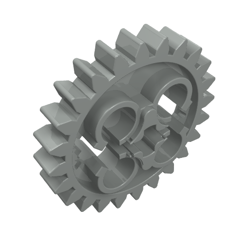 Technic Gear 24 Tooth [Old Style - Three axle holes] (Light Gray)