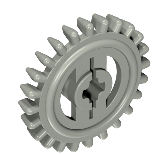 Technic Gear 24 Tooth Crown with Flat Teeth (Light Gray)