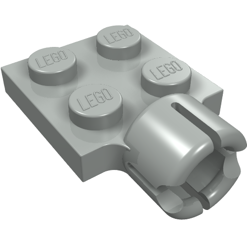 Plate Special 2 x 2 with Towball Socket, Short, 4 Slots (Light Gray)