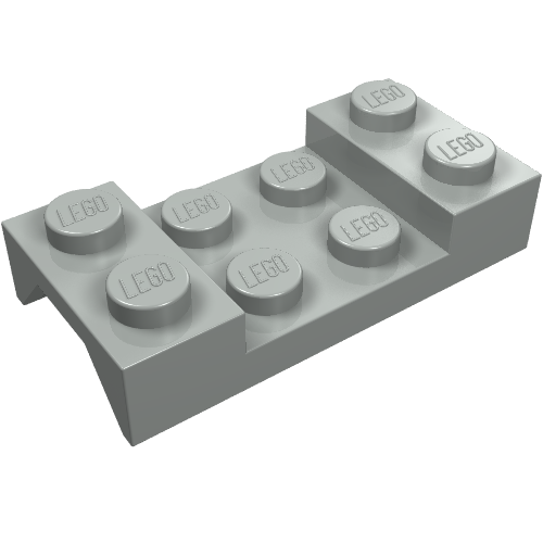 Wheel Arch, Mudguard 2 x 4 Studded (Light Gray)