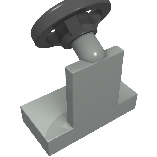 Steering Stand 1 x 2 with Black Steering Wheel (Light Gray)