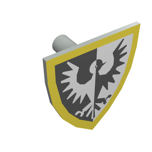 Shield Triangular with Black Falcon and Yellow Border Print (Light Gray)