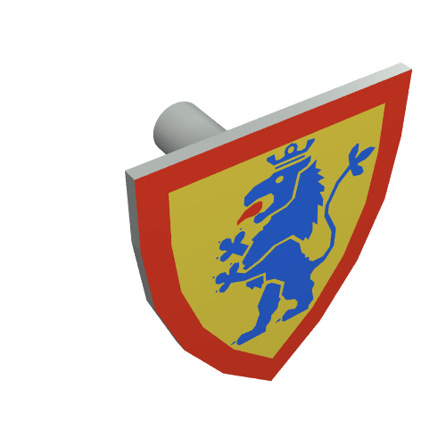 Shield Triangular with Blue Lion, and Yellow Background Print (Light Gray)