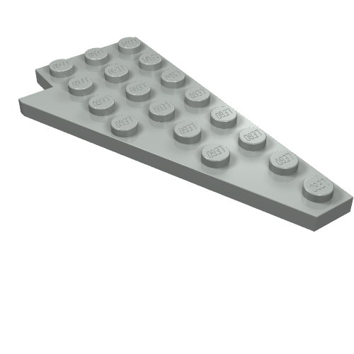 Wedge Plate 8 x 4 Wing Right with Stud Notch (Light Gray)