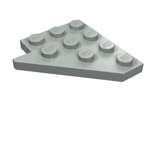 Wedge Plate 4 x 4 Wing Right (Light Gray)