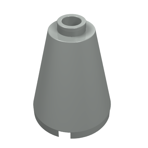 Cone 2 x 2 x 2, Blocked Open Stud (Light Gray)