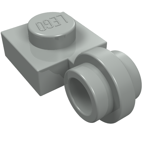 Plate Special 1 x 1 with Clip Light, Bar Hole [Thin Ring] (Light Gray)