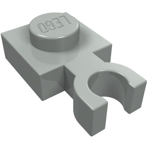 Plate Special 1 x 1 with Clip Vertical [Thin U Clip] (Light Gray)