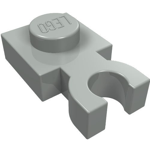 Plate Special 1 x 1 with Clip Vertical [Thick U Clip] (Light Gray)