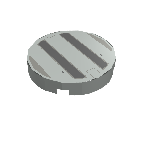 Tile Round 2 x 2 with Sith Infiltrator Print (Light Gray)