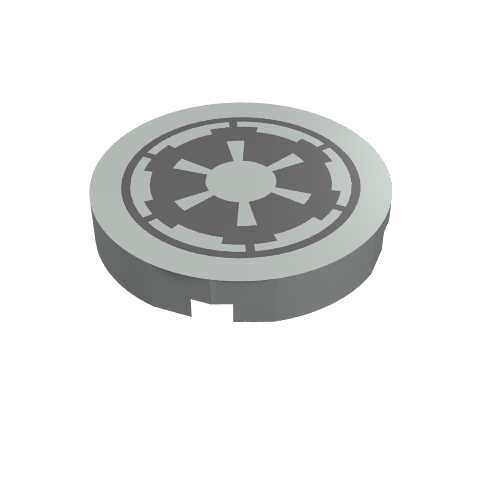 Tile Round 2 x 2 with Imperial Logo Print (Light Gray)