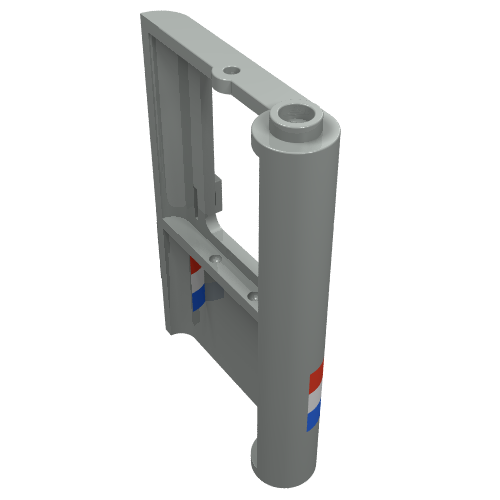 Door 1 x 4 x 5 Train Left with Red/White/Blue Stripe Print (Light Gray)