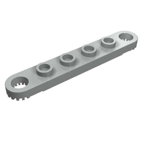 Technic Plate 1 x 6 with Toothed Ends (Light Gray)