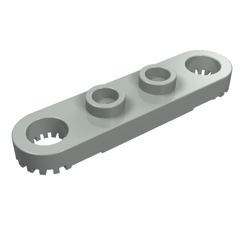 Technic Plate 1 x 4 with Toothed Ends (Light Gray)
