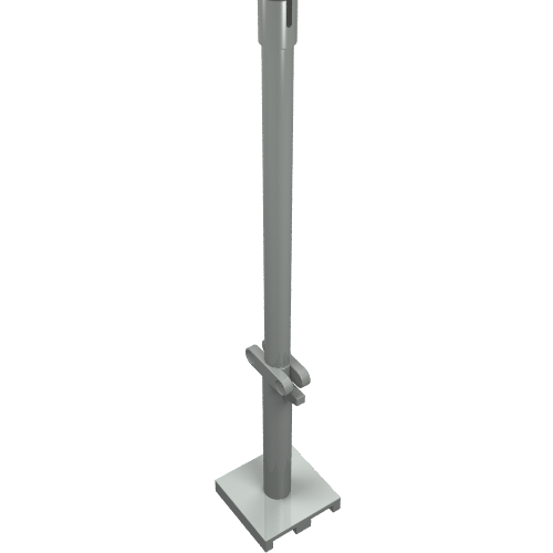 Boat, Mast 2 x 2 x 9 2/3 Bar with Slot on Top and 2 Finger Hinge on Two Sides (Light Gray)
