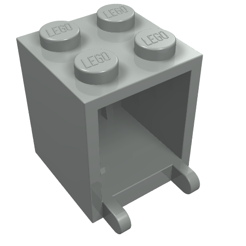 Box 2 x 2 x 2 [Solid Studs] (Light Gray)