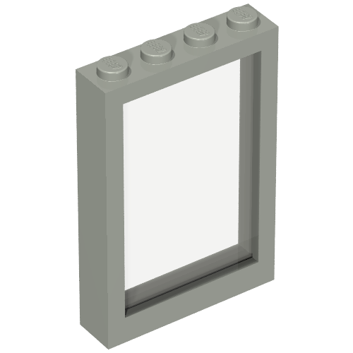 Window 1 x 4 x 5 with Fixed Glass (Light Gray)