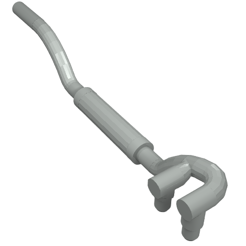 Exhaust Pipe Twin Inlet 11L Left (Light Gray)