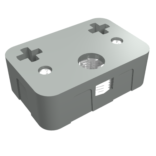 Technic Axle Connector Rectangular Triple Spring-Loaded, 2 x 3 (Light Gray)