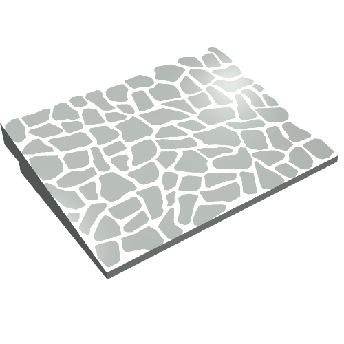 Brick Sloped 10° 6 x 8 with Slate Roof Print (Light Gray)