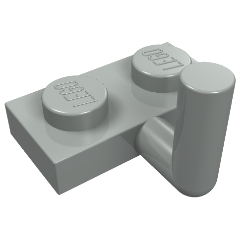 Plate Special 1 x 2 with Bar Up [Horizontal Arm 6mm] (Light Gray)