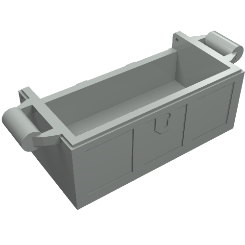 Treasure Chest Bottom without Rear Slots (Light Gray)