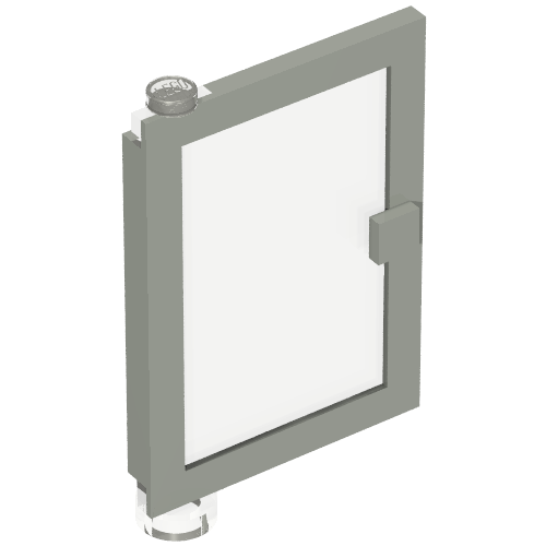 Door 1 x 4 x 5 Left with Trans-Clear Glass (Light Gray)