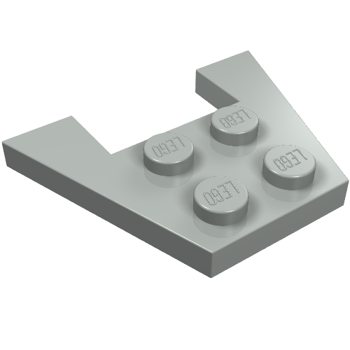 Wedge Plate 3 x 4 without Stud Notches (Light Gray)