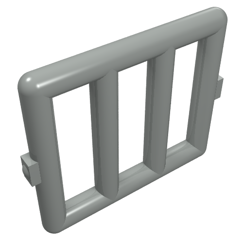 Bar 1 x 4 x 3 Window [Side Tabs] (Light Gray)