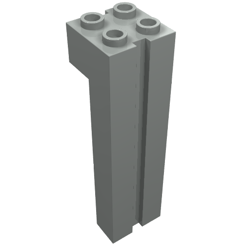 Brick Special 2 x 2 x 6 with Groove (Light Gray)