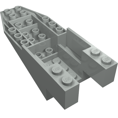 Brick Wedged, Sloped Inverted 11 x 4 x 2 2/3 Cockpit (Light Gray)