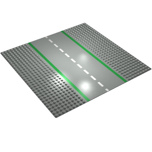 Baseplate 32 x 32 with 9-Stud Straight and Road Print (Light Gray)