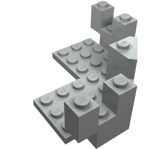 Castle Turret Top 7 x 7 Corner (Light Gray)