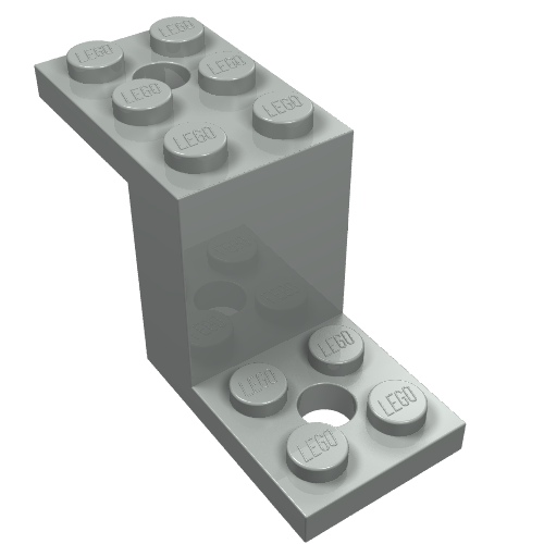 Bracket 5 x 2 x 2 1/3 with Holes, Smooth Bottom (Light Gray)