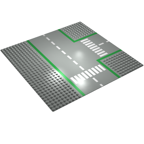 Baseplate 32 x 32 with 9-Stud T Intersection with Road Print (Light Gray)