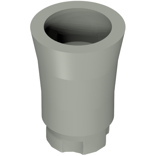 Plant, Palm Tree Trunk - Short Connector, Axle Hole with 2 Inside Prongs (Light Gray)