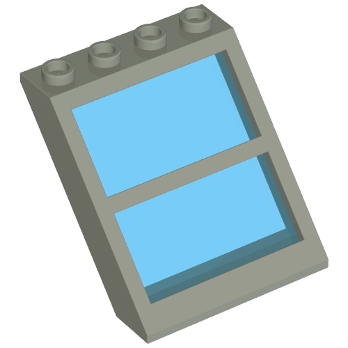 Window 4 x 4 x 3 Roof with Centre Bar (Light Gray)