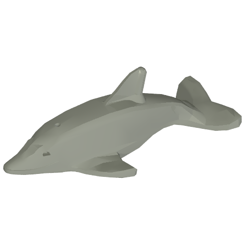 Animal, Dolphin (Normal Connection - Without Axle Holder) (Light Gray)