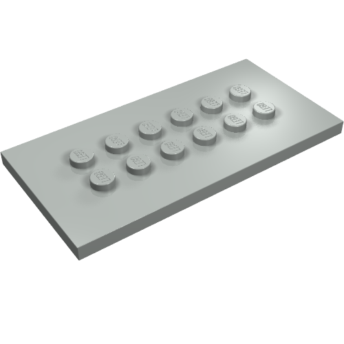 Plate Special 4 x 8 with Studs in Centre (Light Gray)
