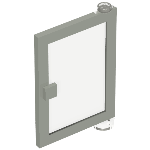 Door 1 x 4 x 5 Right with Trans-Clear Glass (Light Gray)