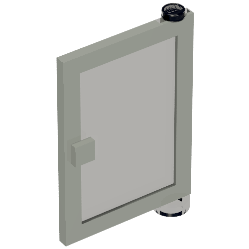 Door 1 x 4 x 5 Right with Trans-Brown Glass (Light Gray)