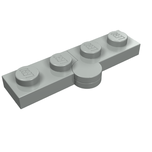 Hinge Plate 1 x 4 Swivel Top / Base - Solid Clip [Complete Assembly] (Light Gray)