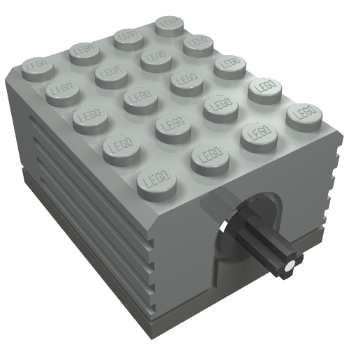 Motor, 9V 5 x 4 x 2 1/3, Dark Gray Bottom (Light Gray)