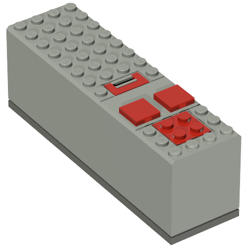 Battery Box, 9V 4 x 14 x 4 with Dark Gray Base [Complete Assembly] (Light Gray)