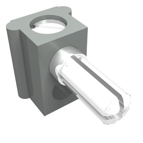 Electric Connector, 1 Way Male Squared [Complete Assembly] (Light Gray)