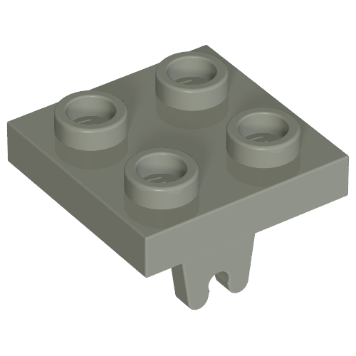 Plate Special 2 x 2 with Wheel Holder Bottom (Light Gray)
