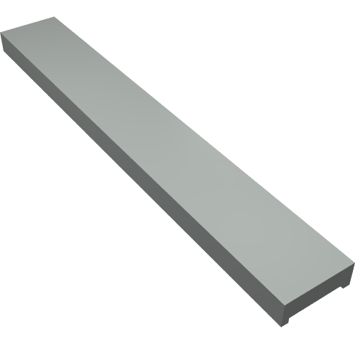 Vehicle Track, Train, Level Crossing Center Rail Cap Insert 2 x 14 x 2/3 (Light Gray)